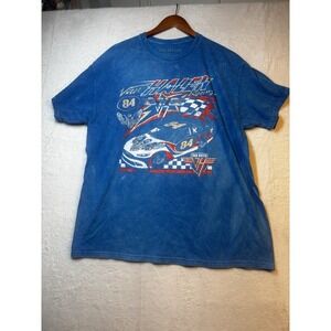 Van Halen Shirt Men XL Blue Short Sleeve Nascar Car #84 Graphic Retro Art Cotton